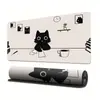 Gato Preto e Branco Mouse Pad Grande Desenho Animado Fofo Borracha Antiderrapante Mouse Pad Extra Grande Tapete de Mesa Design Personalizado