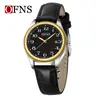 Reloj de Negocios Oufani, Esfera Grande Simple, Reloj de Cuarzo Digital Resistente al Agua 30m, Elegante Reloj de Pareja Luminoso con Calendario Simple
