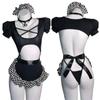Boneca amor nova lingerie sexy tentação empregada fofa uniforme combinação terno uma geração de cabelo