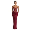 Amazon Vestido de Noche Ajustado Sin Mangas Ni Tirantes Nuevo para Mujer 2026 Sexy Delgado Ajuste Patchwork Sirena