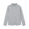 Dropshipping Outono e Inverno Feminino Gola Meia-Alta Veludo Alemão Listras Contrastantes Roupa Íntima Quente Versátil Tops de Manga Longa e Camisas Básicas