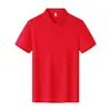 Camisa Polo de 200g con Logo Bordado Personalizado, Uniforme de Trabajo de Color Sólido, Uniforme de Clase, Uniforme de Catering, Camiseta de Manga Corta para Hombre
