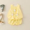 Conjunto de Pantalones Florales sin Mangas para Niña Verano 2026 Nuevo Elegante Ropa de Princesa para Bebé Traje de Verano para Niños