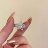 Anillo abierto de circonita estrellada para mujer, nuevo, ligero, de lujo, de alta gama, personalizado, diseño de nicho, anillo de pareja