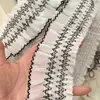 Renda Chiffon Elástica Preto e Branco de 7cm de Largura Gola Punhos Cortina Roupas de Boneca Lolita Decoração DIY Feita à Mão