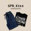 Conjunto de Dos Piezas Moderno Versátil Sencillo para Niños Corte Holgado Camiseta con Estampado de Verano Pantalones Cargo Conjunto de Dos Piezas para Bebé