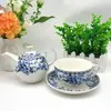 Pequeño Set de Té de la Tarde de Lujo Alto Valor de Color Olla para Madre y Madre Taza de Café de Cerámica Creativa Taza de Té de Flores Una Taza Un Plato Tetera