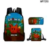 Mochila Escolar de Juego 3D Cultiva un Jardín Mochila Bolso Mensajero Estuche Tres Piezas