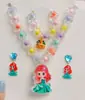 Set de Collar para Niñas Dibujos Animados Frozen Pequeña Princesa Collar Pendientes Regalo Caja de Almacenamiento de Joyería Accesorios para Niñas