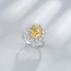 Yien cross-border Amazon joias finas Prata esterlina 925 Flor de gelo corte diamante de alto carbono 10 * 12mm anel de sangue de pombo para mulheres