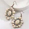 Pendientes de Turquesa Blanca Coloridos Exagerados de Estilo Étnico Transfronterizos Nuevos Pendientes Geométricos Retro Pendientes Elegantes de Alta Calidad