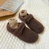Botas de Nieve Planas 2025 Zapatos de Algodón para Mujer Más Terciopelo Velcro Piel Nuevo Otoño e Invierno Cálido Casual Birkenstocks