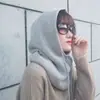 Invierno Lana Cuello Manga Grueso Cachemira Cuello con Gorro Coreano Unisex Una Pieza Suéter Calentador de Orejas