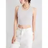Top Corto Sin Mangas Ajustado de Verano y Primavera Nuevo Estilo con Almohadillas en el Pecho, Adecuado para Usar en Capas o Solo, Chaleco Deportivo