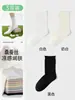 Calcetines Blancos de Seda para Mujer, Primavera y Otoño, Media Pantorrilla, Sin Costuras, Adecuados para Zapatos Birkenstock, Borde Enrollado, Calcetines Finos de Verano para Maternidad