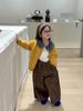 Outono 2025 Novo Estilo Coreano Roupas Infantis Meninas Suéteres de Cor Sólida Jaquetas Suéteres de Bebê Suéteres Infantis