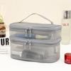 Bolsa de lavado portátil, superventas en Amazon, bolsa de almacenamiento de cosméticos de viaje, bolsa de cosméticos de malla doble simple.