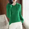 Suéter con Capucha Tejido Superior Transfronterizo Ropa Exterior para Mujer Sudadera de Punto 2025 Engrosado Invierno Suéter Pulóver Holgado