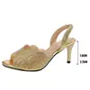 Sandalias de Tacón Alto de Tamaño Grande con Pedrería, Estilo Nuevo de Verano 2026, Comercio Exterior, Tacón Delgado, Sandalias Boca de Pez Europeas y Americanas para Mujer, En Stock, Wish