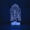 Regalo creativo exclusivo transfronterizo de Star Wars regalo luz de noche LED 3D colorida lámpara de mesa de noche con control remoto táctil
