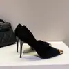 Zapatos de Mujer Sexy de Charol Negro Estilo Francés Talla Grande 2026 Nuevos de Primavera Puntiagudos Metálicos con Tacones Altos Finos Elegantes