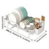 Estante de almacenamiento de cocina Amazon estante de almacenamiento de cuencos y platos estante de almacenamiento de cuencos y palillos multifuncional plegable estante de secado para encimera