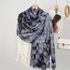 Bufanda Chal Tie-Dye Yongjun para Mujer, Protección Solar de Invierno, Rayón Delgado, Bufanda de Seda Decorativa de Alta Gama para Viaje