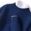 Venta al por mayor del fabricante Suéter de lana pura engrosada para hombre, suelto, de algodón, cuello redondo, casual de negocios, suéter de cachemira, tejido de punto para usar debajo