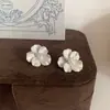 Pendientes de Flor de Camelia Dulce para Mujer, Sencillos y de Moda, Lujo Ligero y Elegantes, Pendientes de Diseño de Nicho Estilo Ins