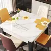 Tapete de mesa de PVC verde fresco, toque de luxo leve e de alta qualidade, tapete de mesa de vidro macio, lavável, à prova d'água, à prova de óleo, toalha de mesa para mesa de centro