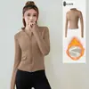 Top de Yoga para Mujer con Cuello Alto, Cierre Completo, Forro Polar, Chaqueta Fitness Corta Gruesa, Cálida y Ajustada, Se Puede Usar al Aire Libre