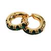Pendientes de Estilo Similar de JIMIN Park Ji-min de la Liga de la Juventud a Prueba de Balas Hebilla de Oreja Incrustada de Esmeralda Pendientes Vintage de Moda INS