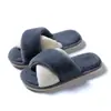 Pantuflas de Piel con Estampado de Leopardo Transfronterizas para Mujer Otoño Nuevo Estilo Francés Suela Plana Cómodas de Celebridad de Internet Hogar Pantuflas de Felpa de Algodón