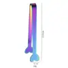 Pinzas para hielo de acero inoxidable en forma de corazón en stock, pinzas de limón multicolores creativas, alto valor estético, adecuadas para hoteles, tiendas de té de leche y cafeterías