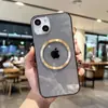 Adecuado para teléfono móvil iPhone 14 Pro Max gram 13 patrón de CD colorido magnético agujero grande TPU funda protectora para teléfono móvil