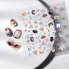 Adesivos Estéreo Relevo para Unhas Ins Coração Cachorro Fofo Gato Fofo Padrão Unha DIY Estilo Japonês Desenho Animado 3D