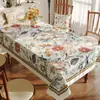 Toalha de mesa para sala de jantar estilo americano, à prova d'água, à prova de óleo, lavável, resistente ao calor, base de mesa de PVC, luxo leve, toque de alta qualidade, protetor de superfície de mesa de centro