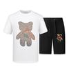 Traje informal de seda de hielo para hombre, camiseta de manga corta con estampado de cabeza de tigre, pantalones cortos de seda, finos y holgados, para verano