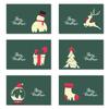 Tarjeta de Felicitación Navideña con Dibujos Animados de Papá Noel y Reno, Nuevo Producto de Comercio Exterior con Sobre y Juego de Pegatinas Sellos de Regalo