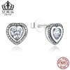 Pendientes de botón Aifule S925 de plata de ley forma de corazón amoroso diamante circonita diamante de circonita pendientes de botón de plata de ley en stock exclusivo transfronterizo PAS405