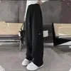Pantalones de Pierna Ancha Bordados con Letras para Mujer Otoño Invierno 2026 Nuevos de Cintura Alta Adelgazantes Pantalones Americanos Saber Deportivos Casuales Pantalones Banana