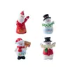 Decorações de Natal em miniatura: uma pequena figura de boneco de neve segurando uma placa, perfeita para criar uma charmosa paisagem de inverno, decorações DIY e pequenos enfeites