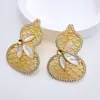 Nueva Joyería DIY de Perlas con un Toque de Alta Gama, Diseño Hueco, Chapado en Cobre con Oro Real, Base en Blanco Semi-terminada para Broche Colgante