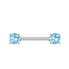 Barra Reta Cravejada com Zircônia Anel de Mamilo de Quatro Garras Ebay Amazon Simples Joia Sexy de Piercing Corporal Feminino