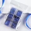 Caja de 6 compartimentos invierno azul oscuro arte de uñas lentejuelas de copo de nieve belleza pestañas postizas decoración brillo material de cáñamo fluyente paquete