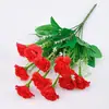 Atacado Cravo Artificial 10 Cabeças Flor Falsa Tecido Ramo Único Cravo Pequeno Decoração Interna e Externa Buquê Flores Secas