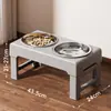 Tazón para Perro Mascota Tazón para Gato Tazón para Comida para Perro Gato de Acero Inoxidable Alimentador Vertical Elevado Doble Tazón para Alimentación de Mascotas Suministros para Mascotas