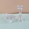 Suporte de Velas de Vidro Embossado Simples Francês Estilo Europeu Alto Suporte de Velas de Aromaterapia Decoração de Casa Enfeites Adereços