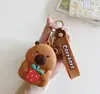 Linda Cartera de Silicona de Capibara, Bolsa de Dibujos Animados para Niños, Bolsa de Almacenamiento Portátil, Tarjetero, Bolsa para Auriculares, Colgante Pequeño