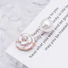 Broche de Hebilla de Pin Accesorio de Cárdigan Camelia Perla Blanca para Ropa de Mujer